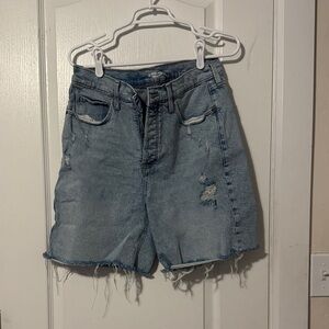 Old Navy Light Blue Distressed Jean Shorts